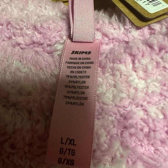 NWT Skims knit pullover sweatshirt petal houndstooth L/XL - Picture 4 of 9